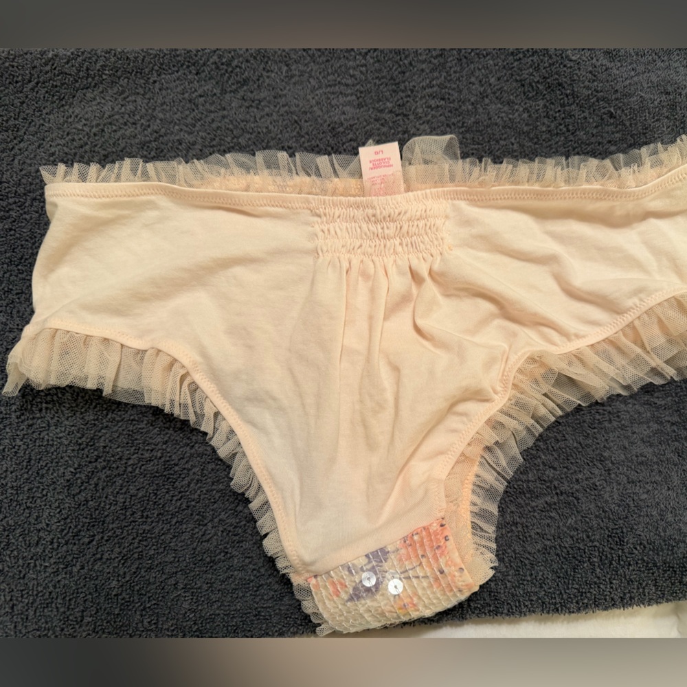 Victoria's Secret Peach Floral Lace Bikini Bottoms - Picture 2 of 4